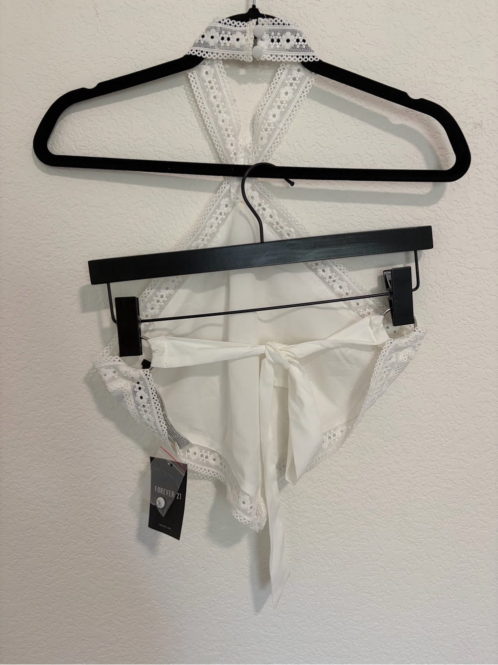 NWT White Forever 21 2 Piece Festival Skirt and Tank Top Lace Set Size M - Picture 4 of 12